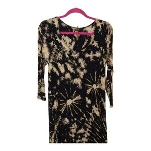 Boho Tie-Dye Stretchy Babydoll Dress 3/4 sleeves NEW Med/Lg